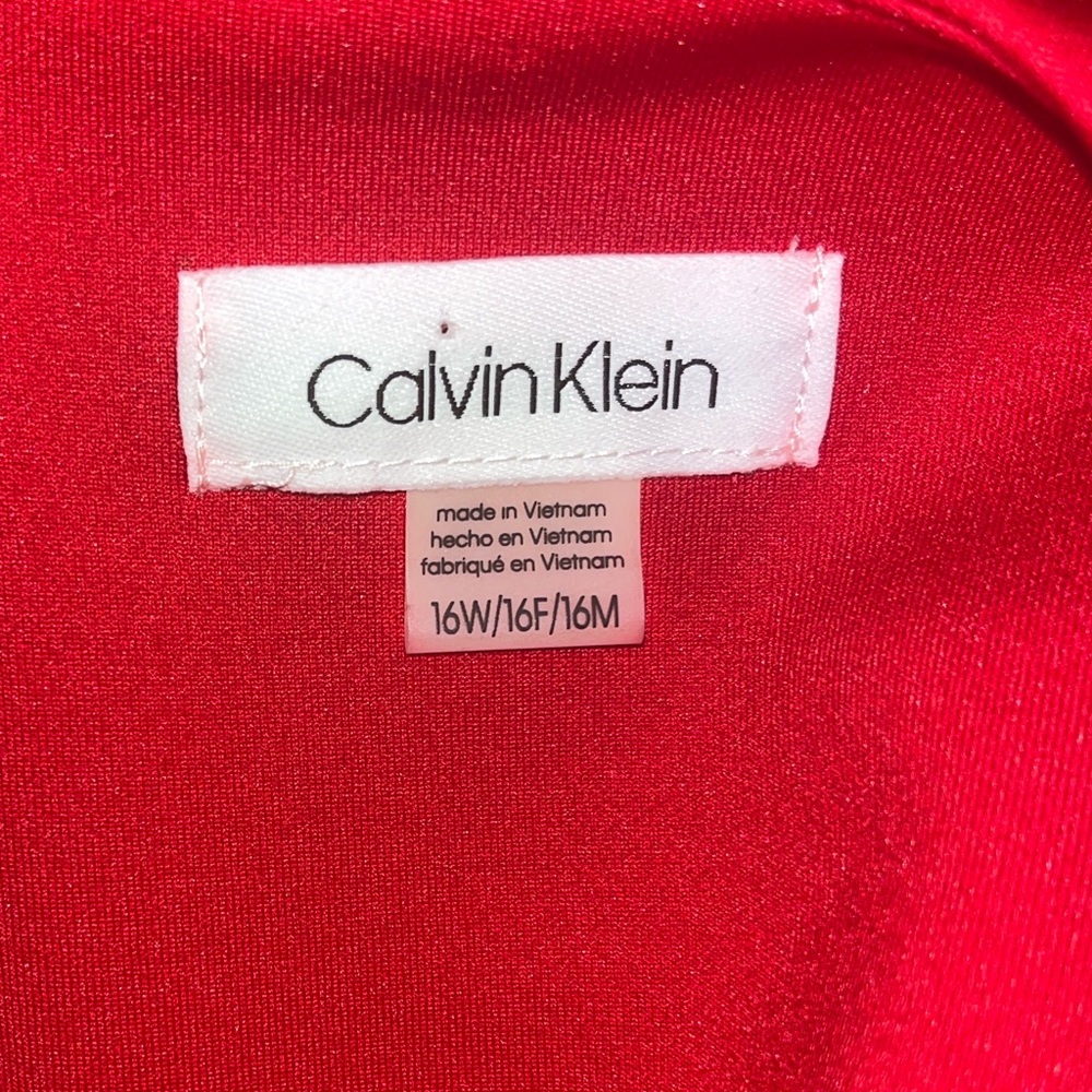 Calvin Klein Scarlet and Ebony Midi Dress, Size 16W - Picture 5 of 6